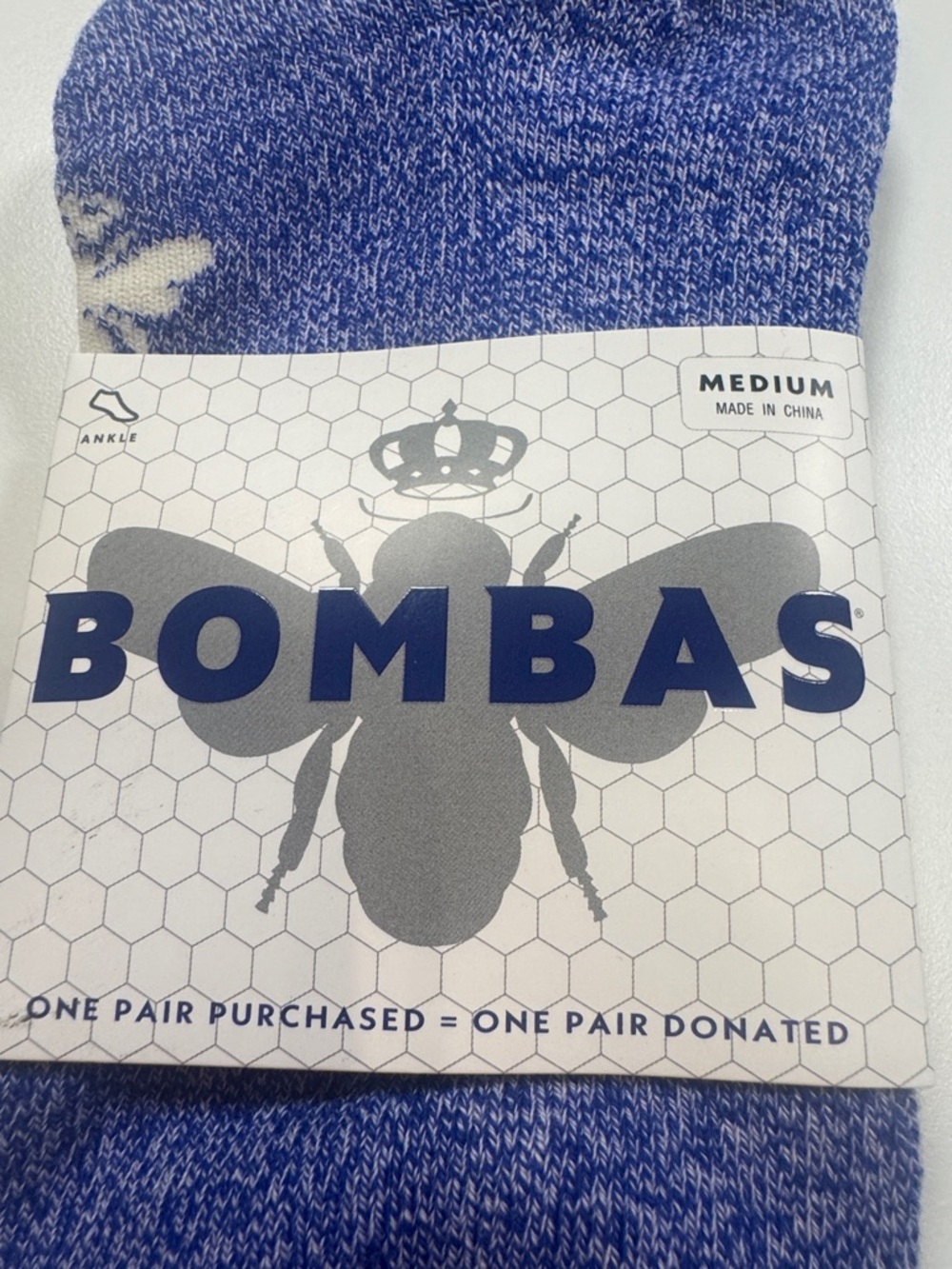 Bombas NWT Unisex 2 Pairs Ankle Socks SZ: Med Color: Blue - Picture 5 of 6